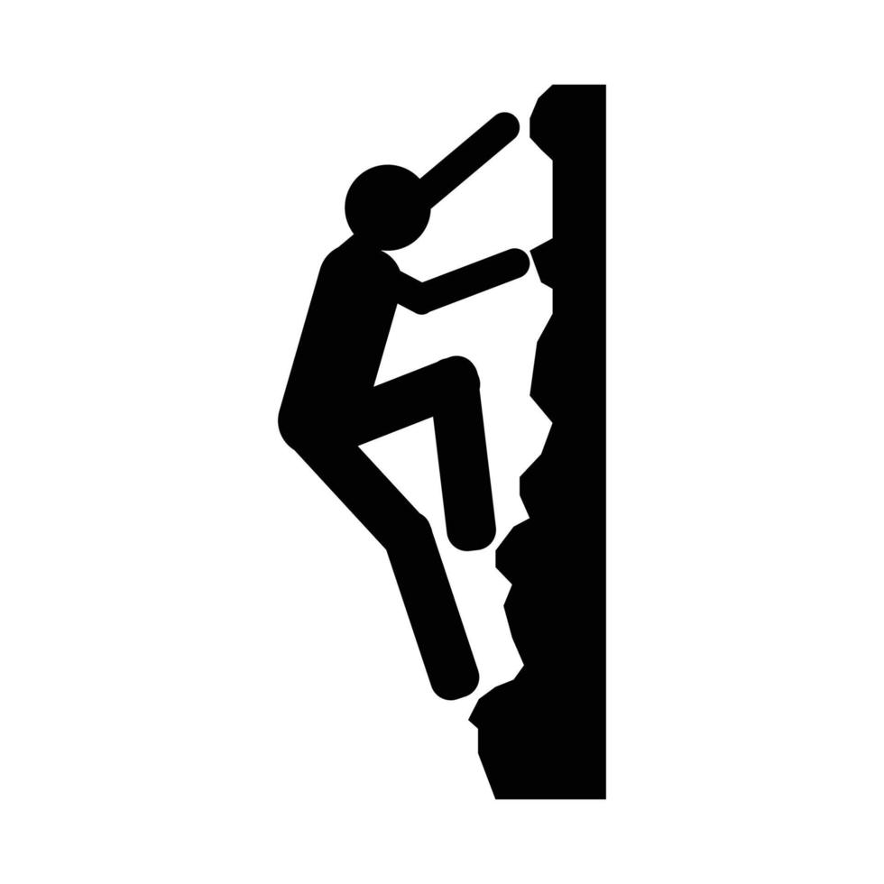 icono de escalada de pared sobre fondo blanco vector