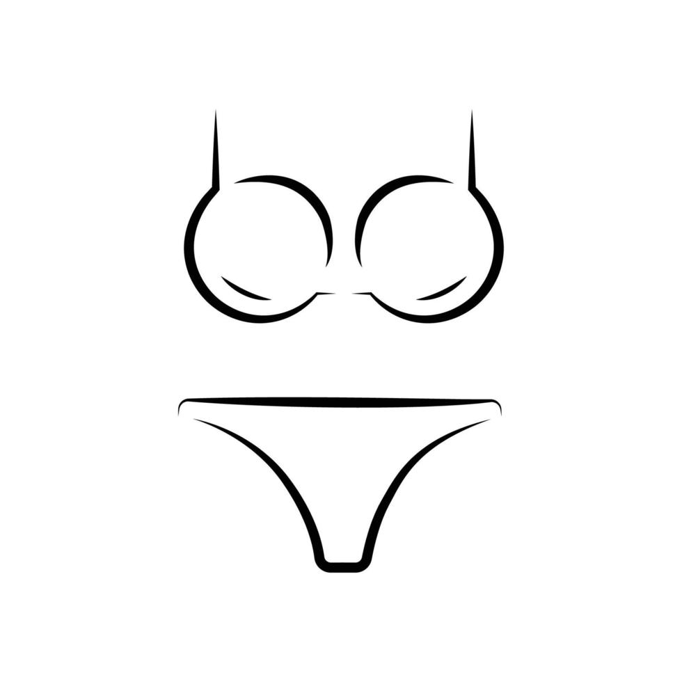 trajes de baño o bikini icono aislado sobre fondo blanco vector