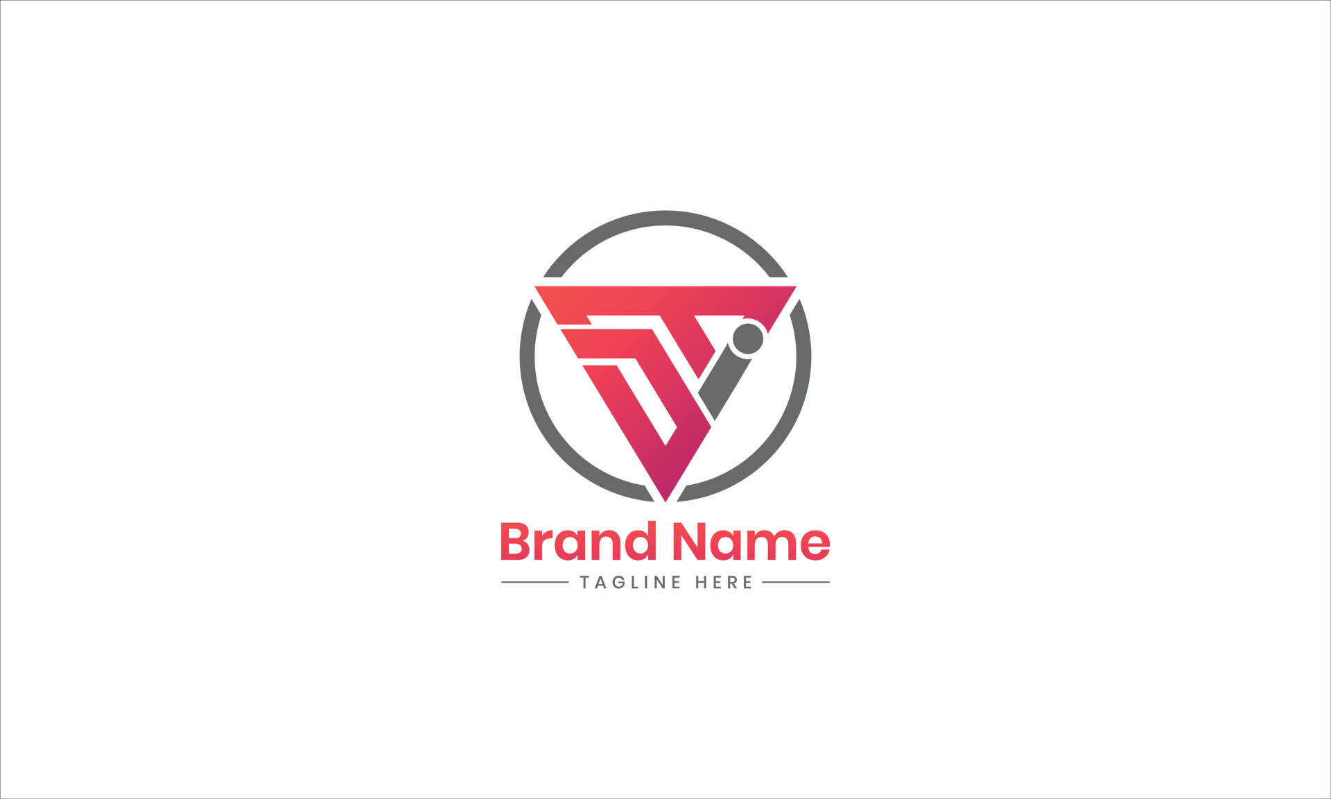 DTI triangel letter logo design with triangel shape. DTI triangel logo