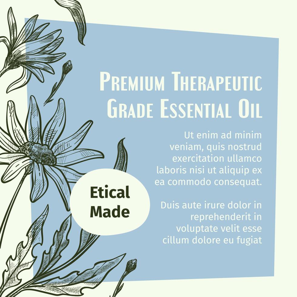 Premium therapeutic grade essential oil banner vector