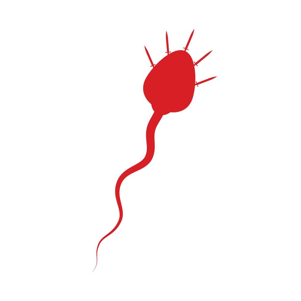 evil sperm logo illustration design vector