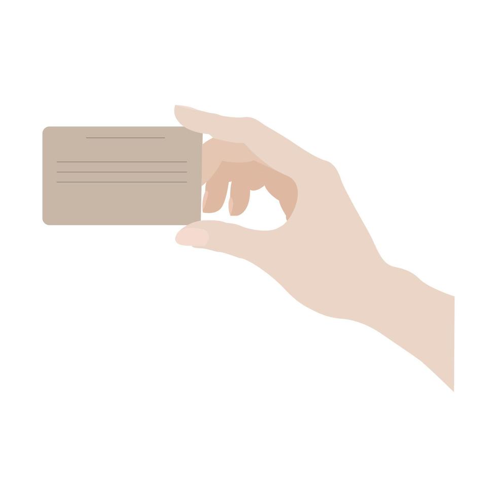 logo hand holding card illustration design vector