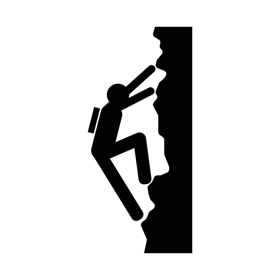 icono de escalada de pared sobre fondo blanco vector