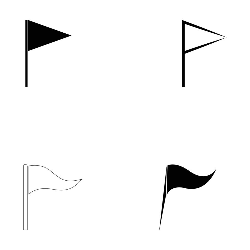 black triangle flag icon vector