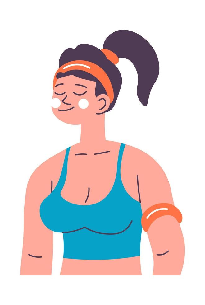 Girl in sportswear doing fitness, workout woman vector
