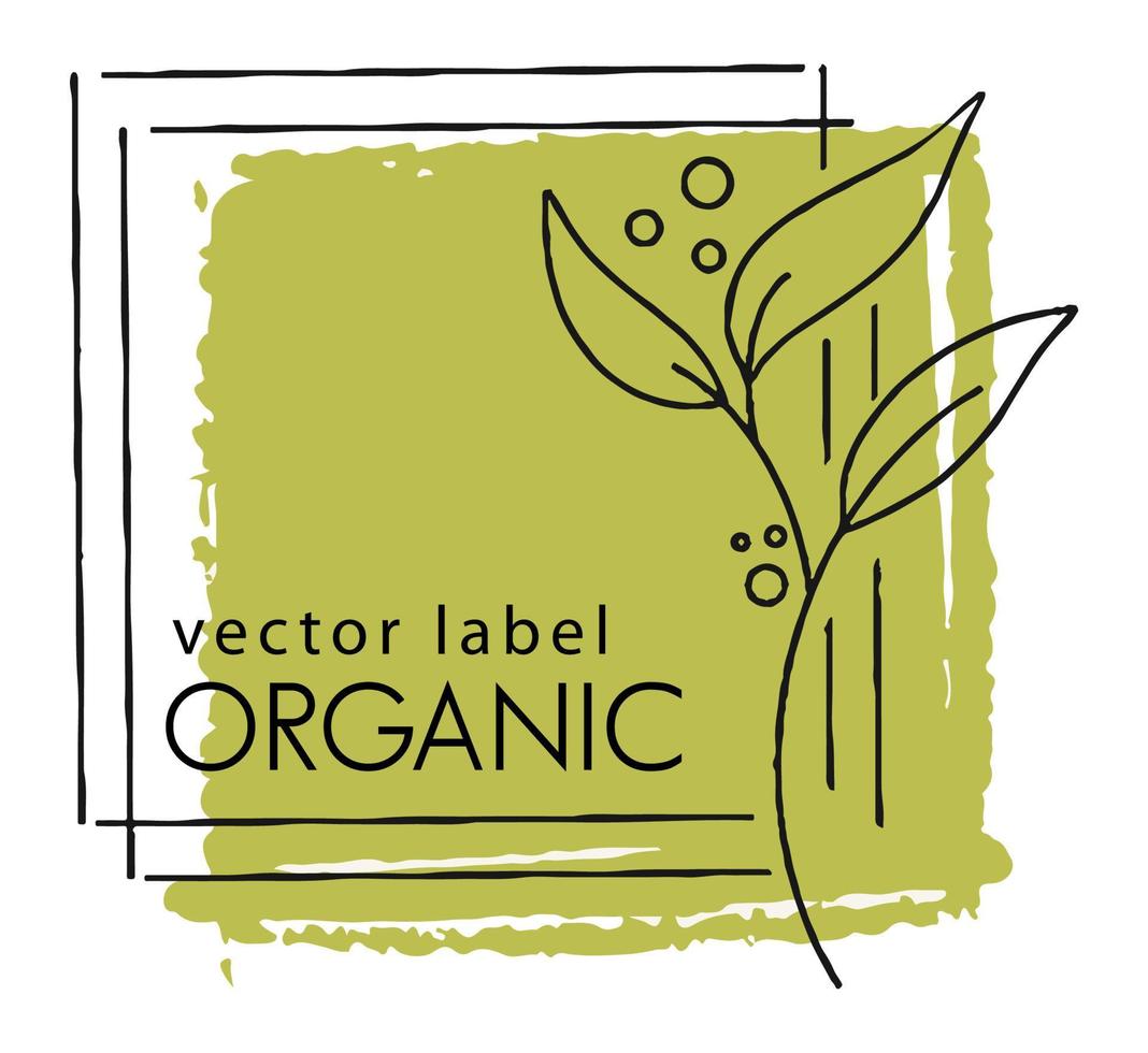 Organic and natural product, eco friendly label vector
