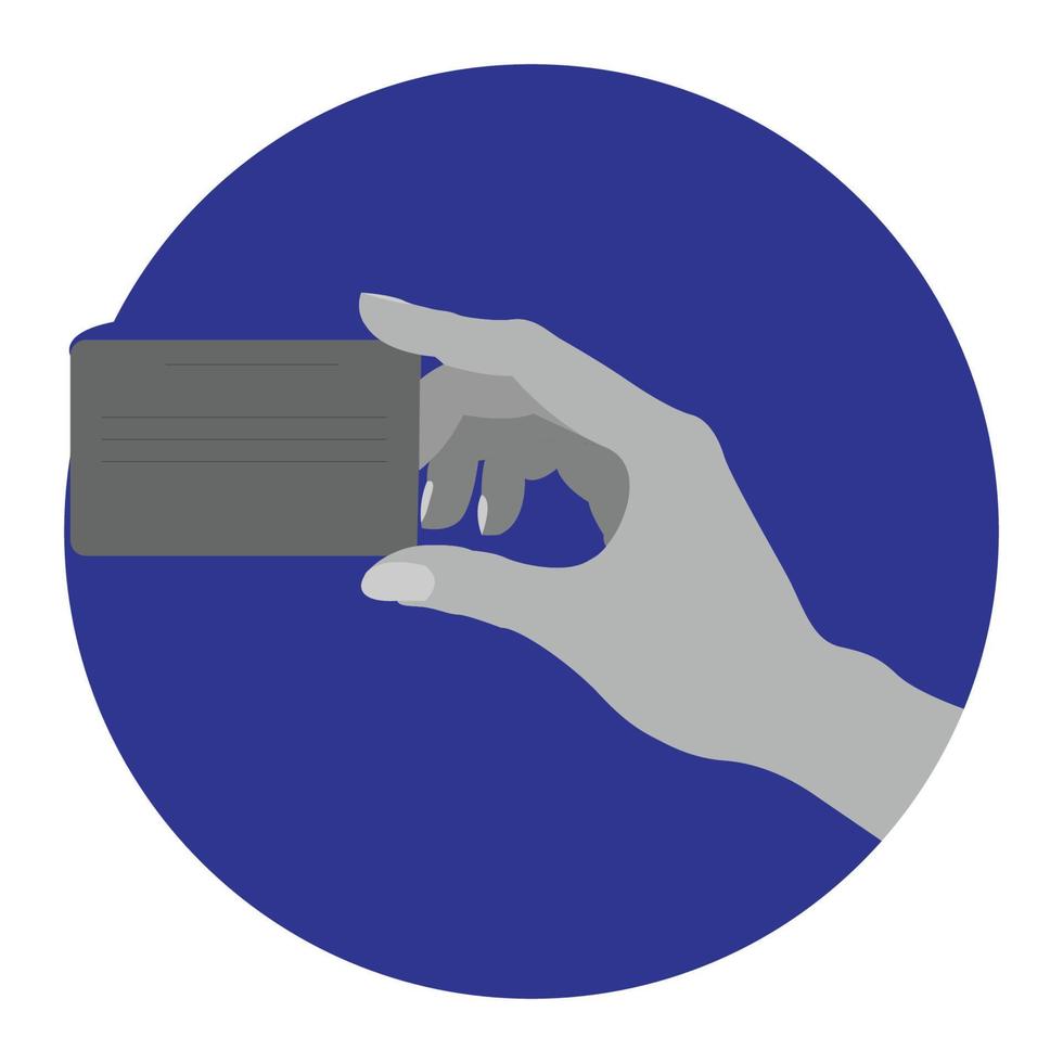 logo hand holding card illustration design vector