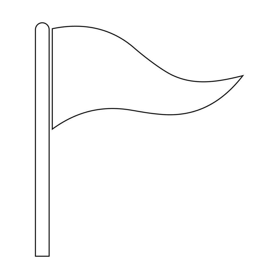 icono de bandera de triángulo negro vector
