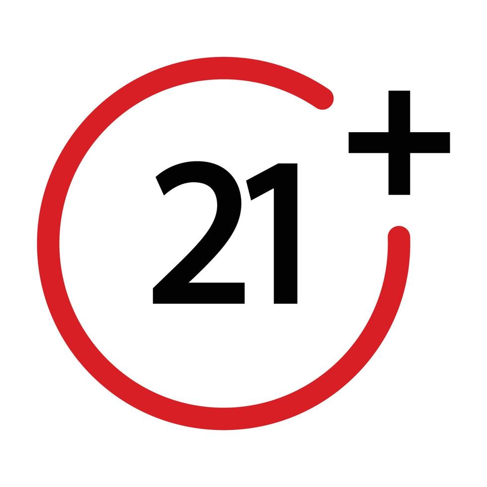 twenty one and up icon vector