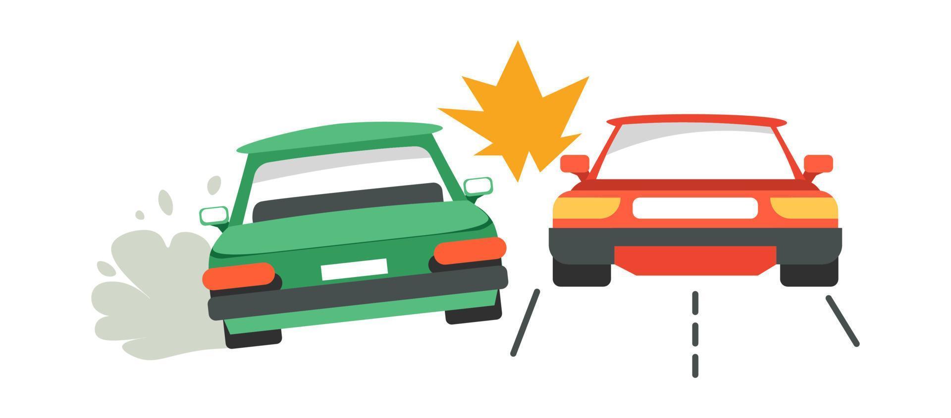 accidente automovilístico, choque y avería en la carretera vector