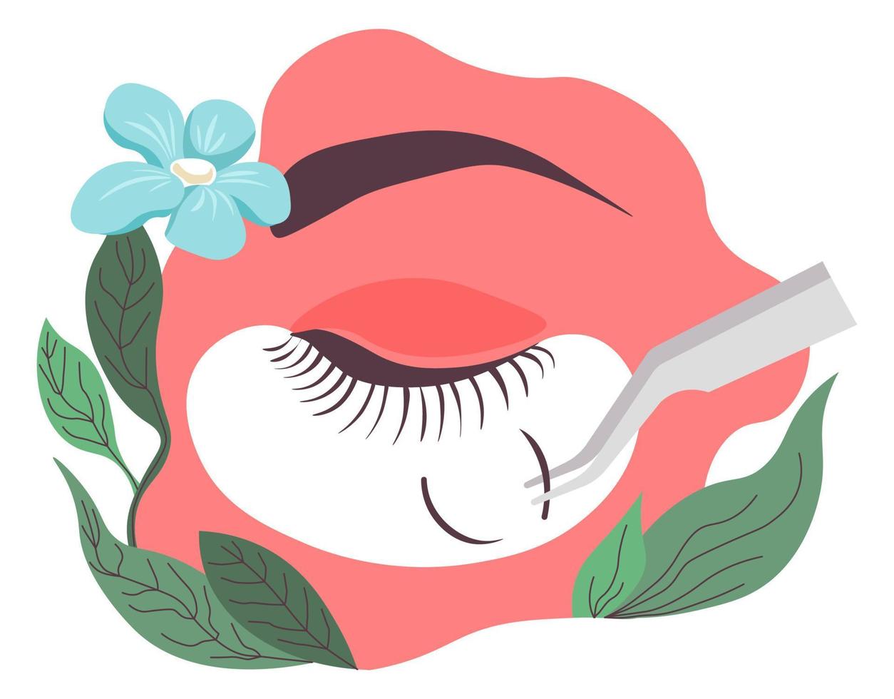 Eyelashes extension and volume making, vector