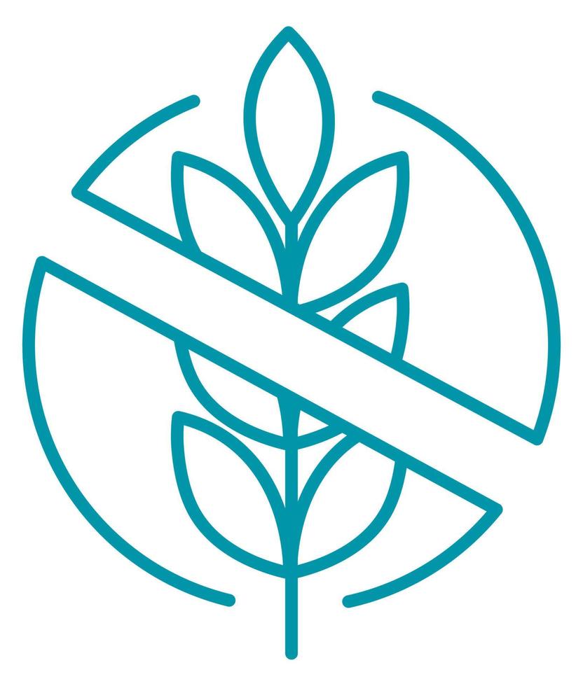 Gluten free sign, dieting control and nutrition vector