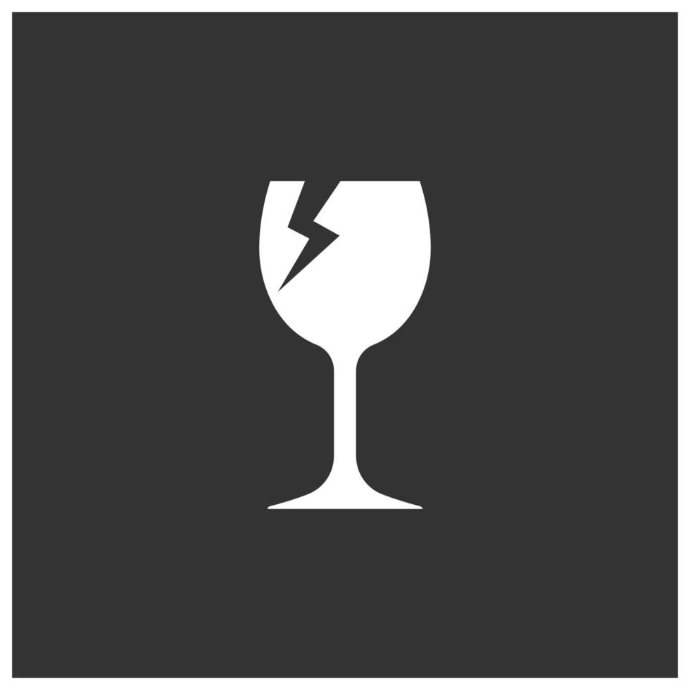 broken drinking glass icon vector template