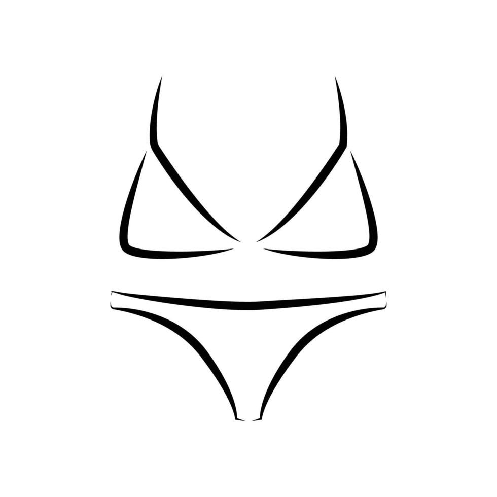 trajes de baño o bikini icono aislado sobre fondo blanco vector