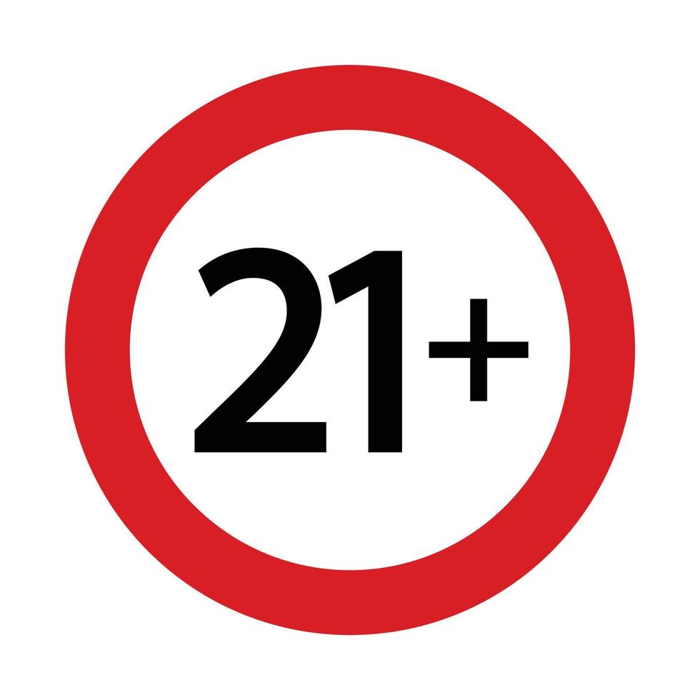twenty one and up icon vector