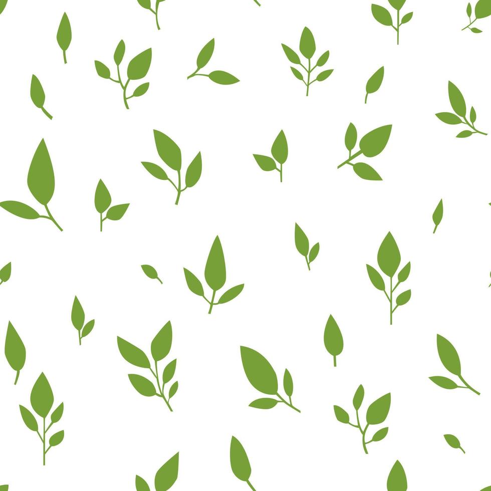 Minimalist foliage pattern, leaves and leafage vector