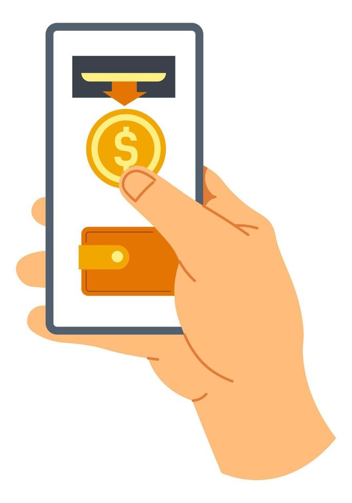 aplicación bancaria smartphone, control financiero vector