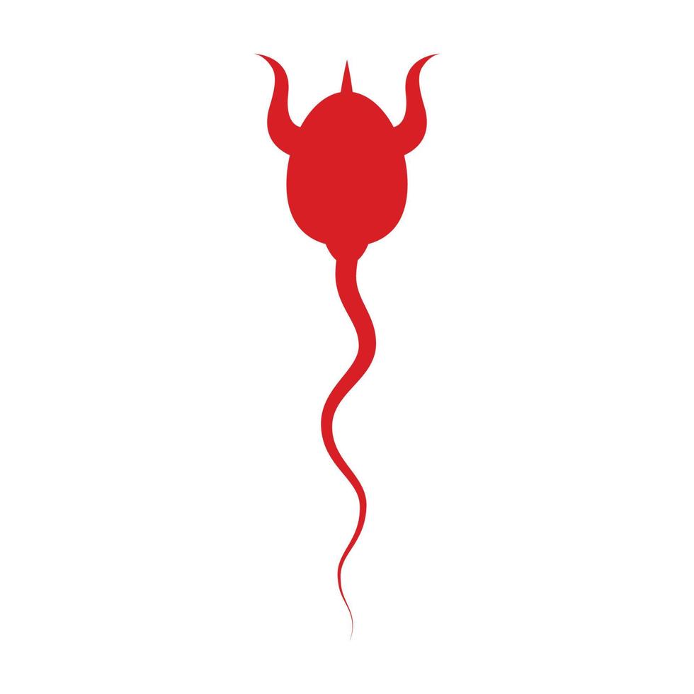 evil sperm logo illustration design vector