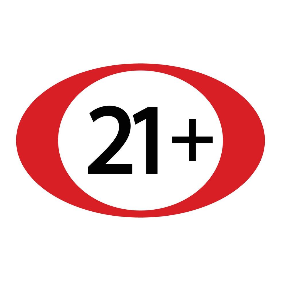 twenty one and up icon vector