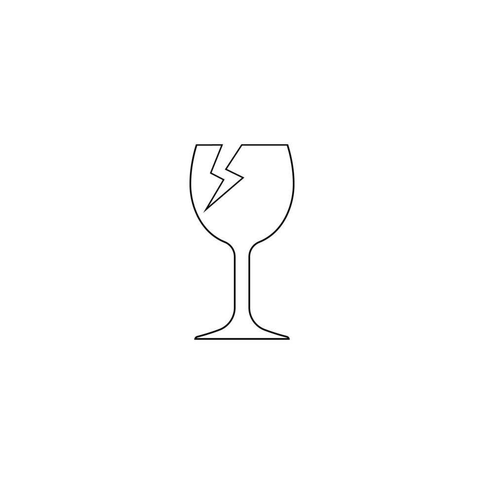 broken drinking glass icon vector template