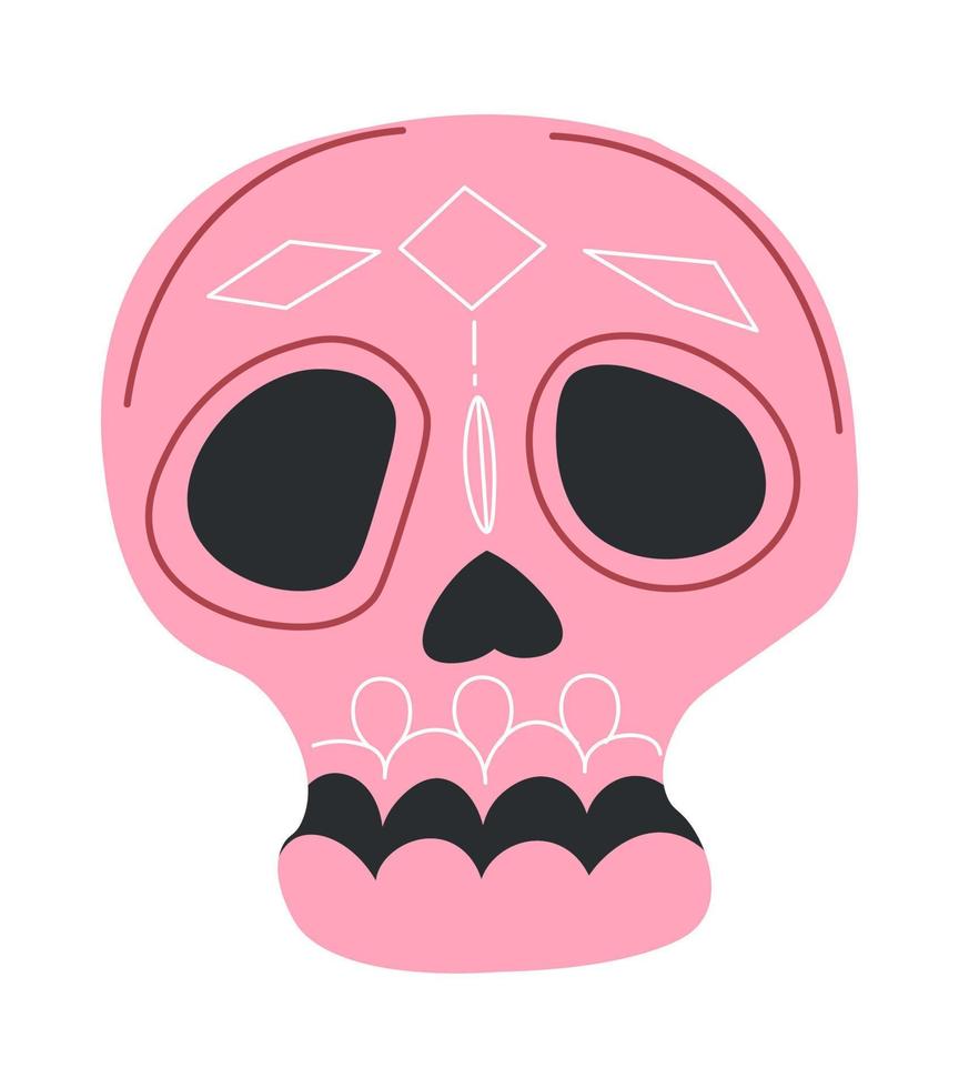 cráneo con estampados geométricos, adorno decorativo vector