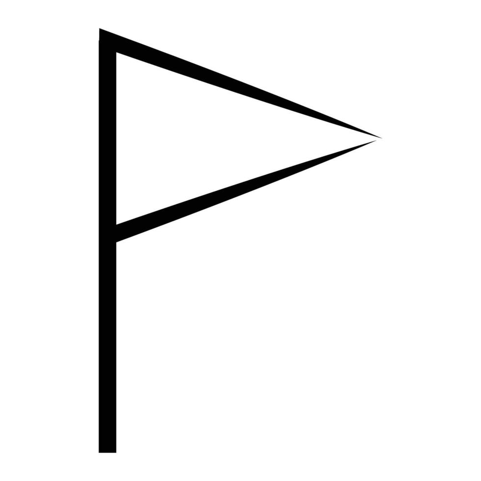 black triangle flag icon vector