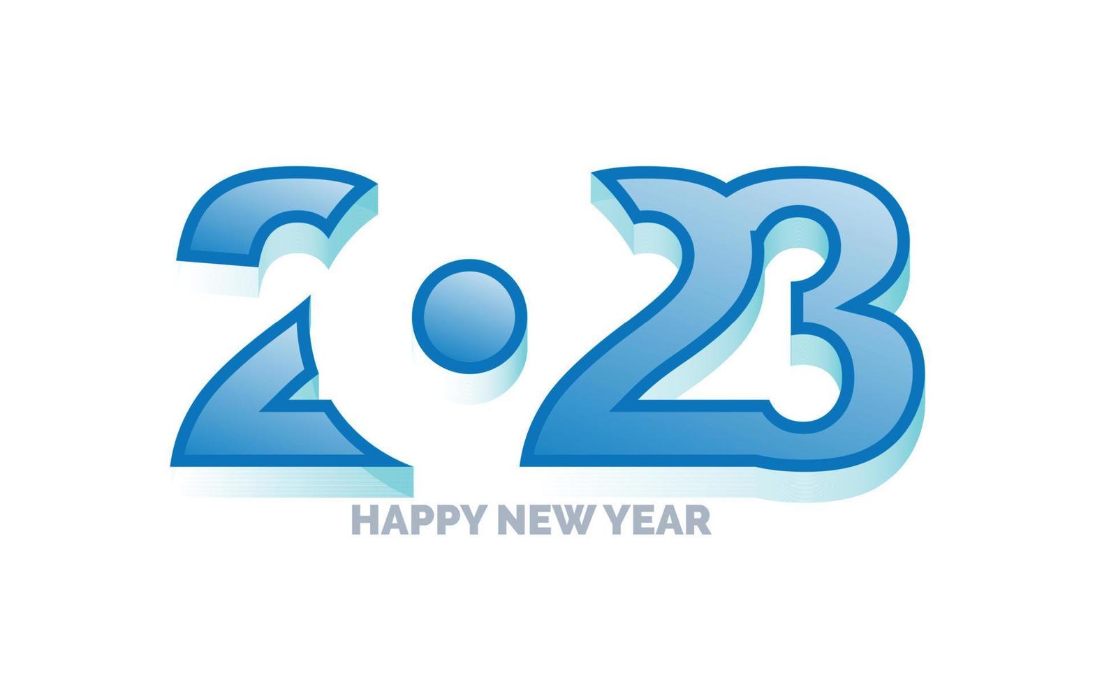 Happy new year 2023 White background Text logo design vector