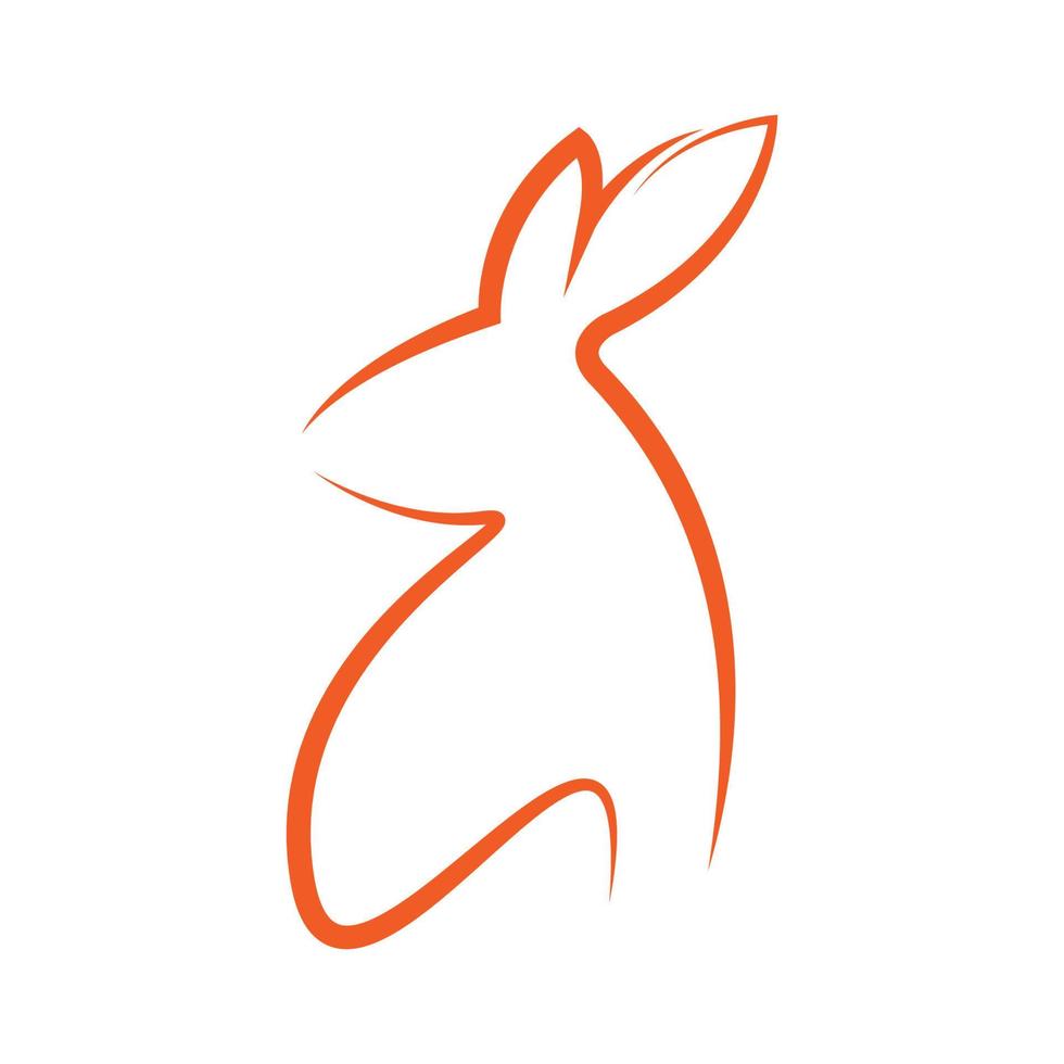 simple and elegant rabbit logo vector template