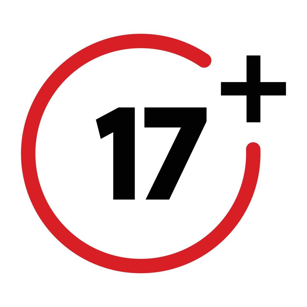 seventeen year and up icon vector