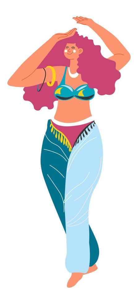 Exotic dancer wearing shawl costume entertainment vector