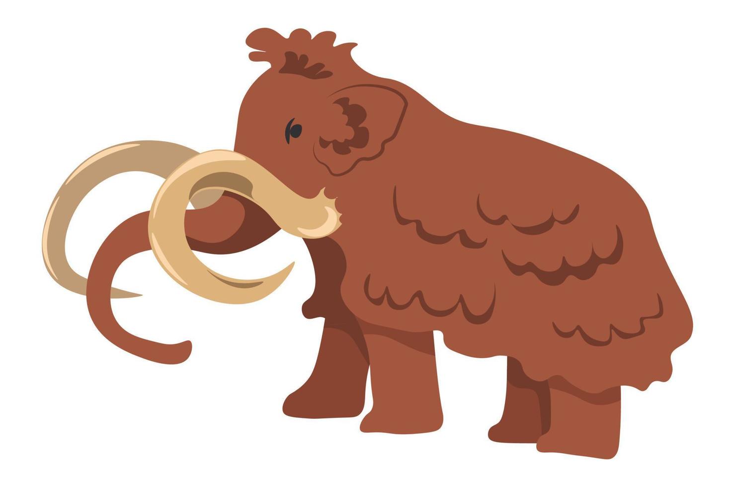 Mammoth with tusks, extinct animals from past vector