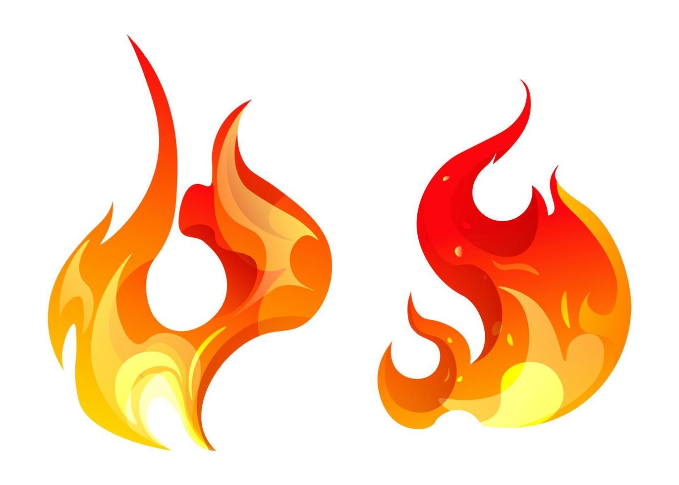 Fire and flames, blazing and exploding icon vector