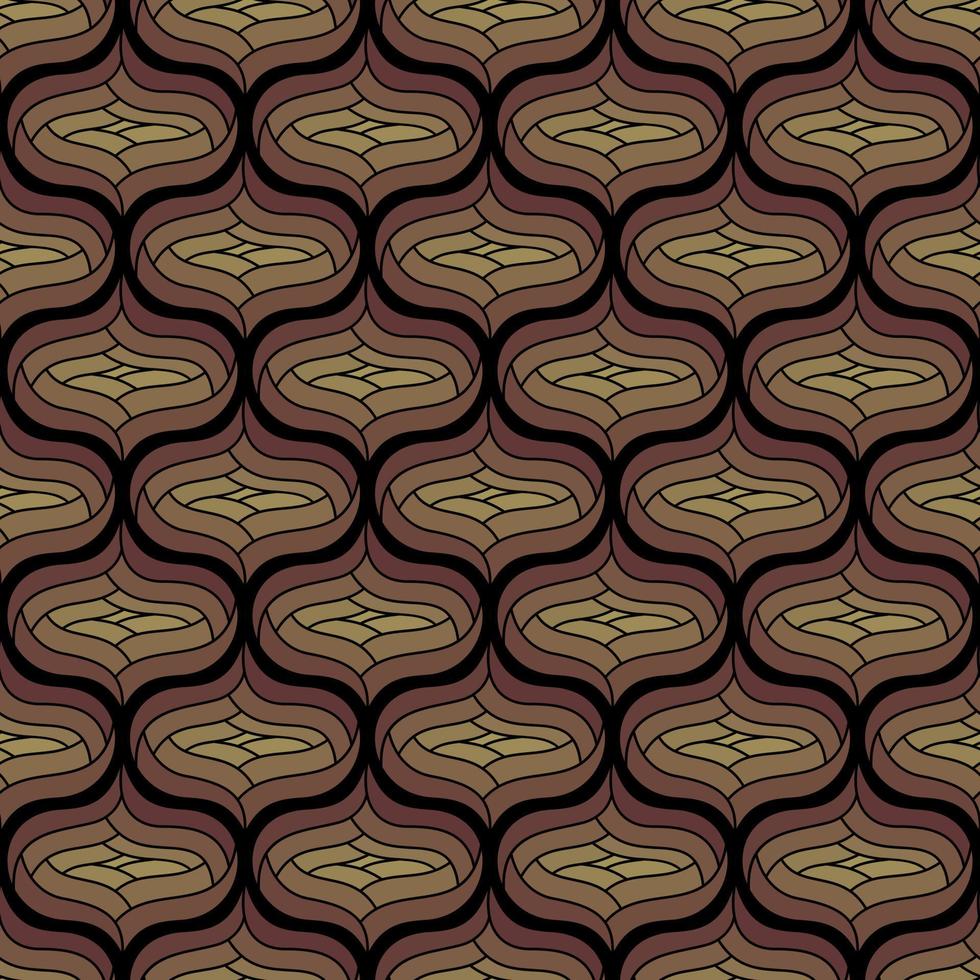 BLACK SEAMLESS VECTOR BACKGROUND IN ART DECO STYLE WITH BEIGE ABSTRACT ELEMENTS