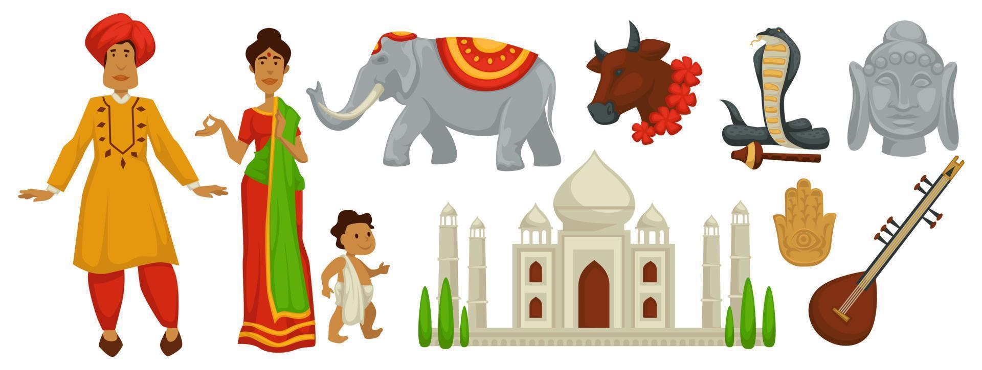 Culture and lifestyle of Indian people vector