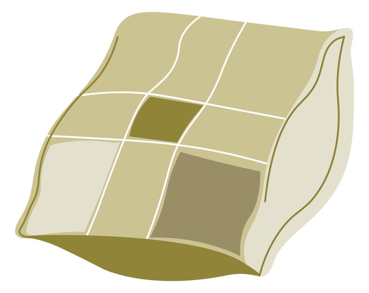 Pillow with square pattern, small cushion design vector