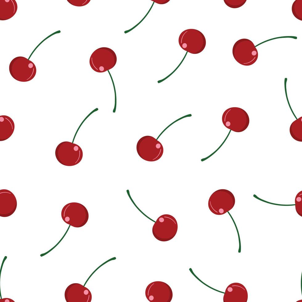 Seamless pattern with red cherries. vector