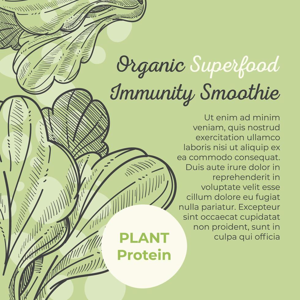 Organic superfood immunity smoothie plant protein vector