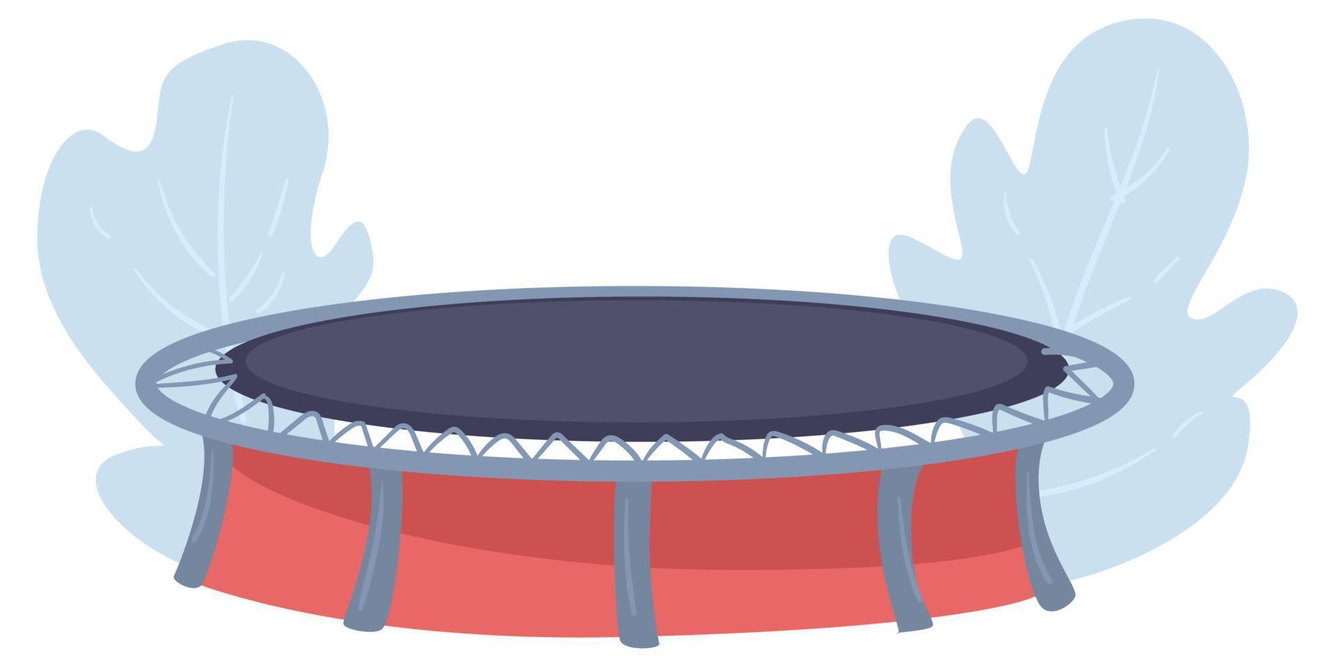 Trampoline for jumping, children playground game vector