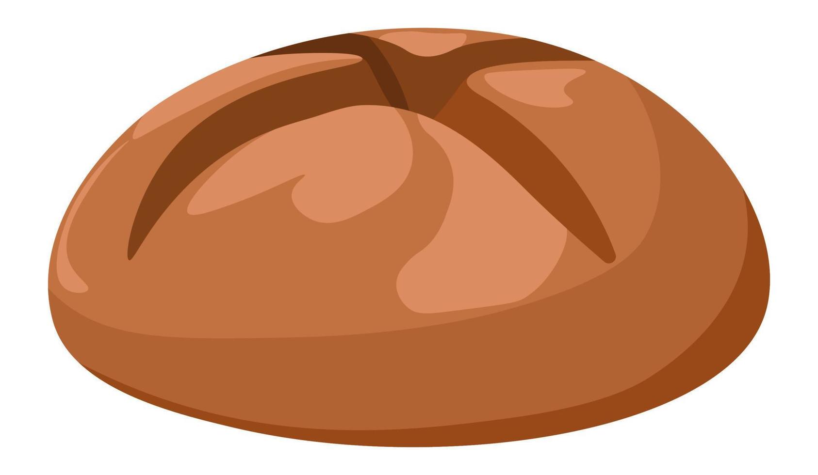 Loaf of bread, rye bakery product tasty meals vector