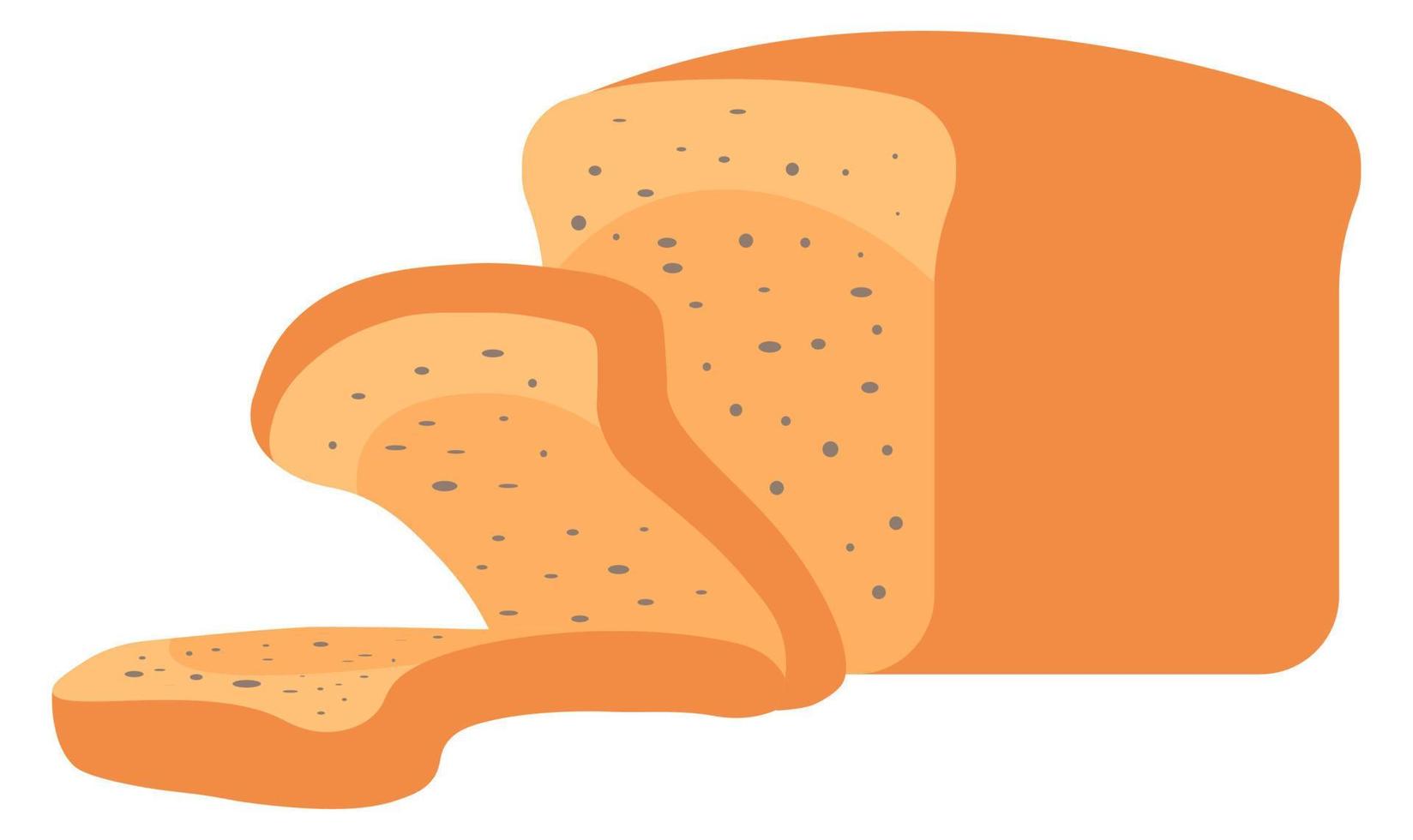 hogaza de pan en rodajas, vector de producto saludable horneado
