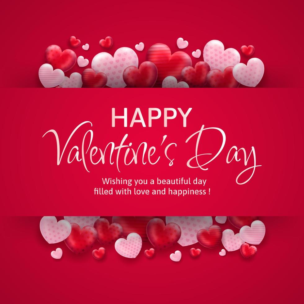 Happy Valentines Day greeting template, love backgrounds for banner, poster, cover design templates, social media feed wallpaper stories vector