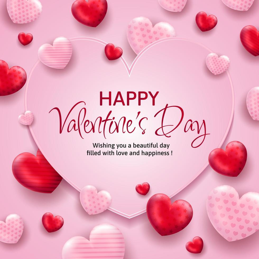 Happy Valentines Day greeting template, love backgrounds for banner, poster, cover design templates, social media feed wallpaper stories vector