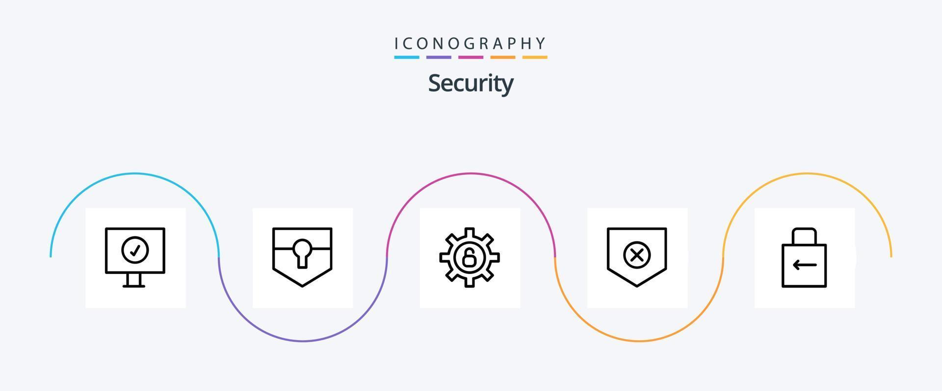 Security Line 5 Icon Pack Including security. key. security. arrow. shield vector