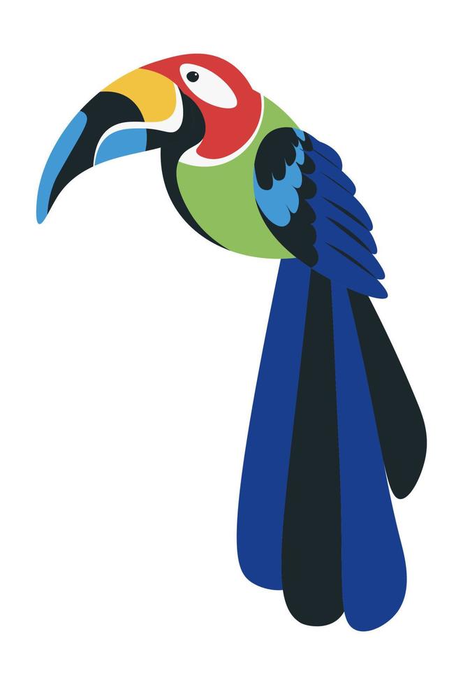 Scarlet macaw or Puerto Rican Parrot, Queztal bird vector