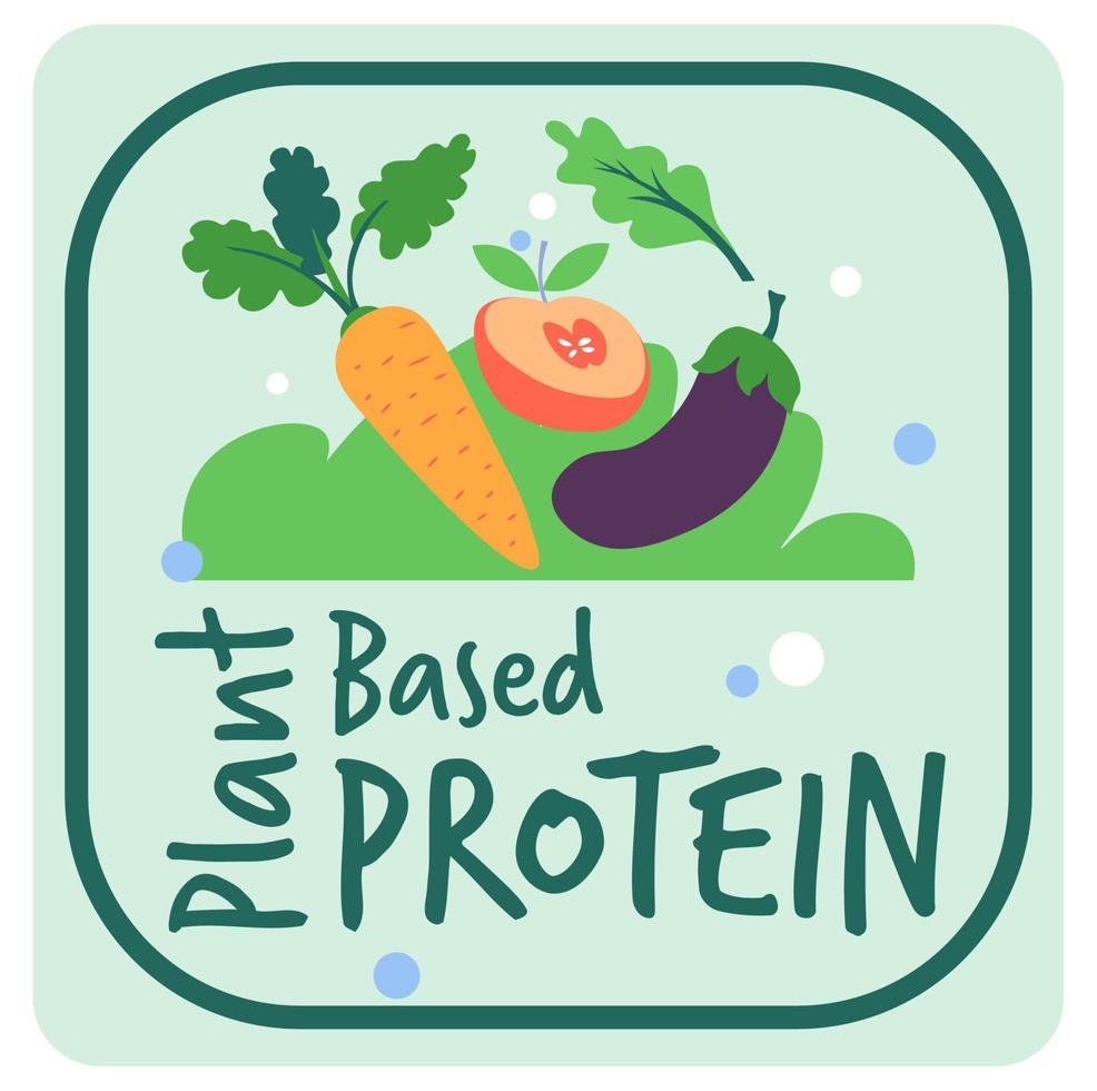 Plant based protein, food label or emblem vector