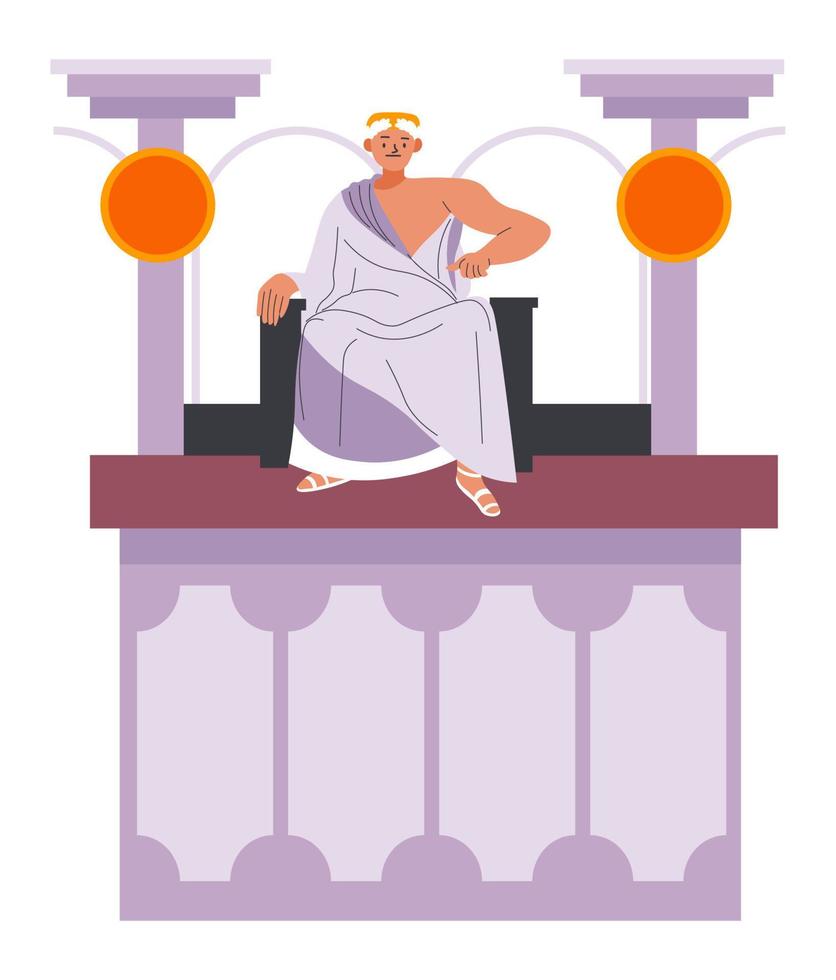 Roman Empire ruler sitting in amphitheater vector