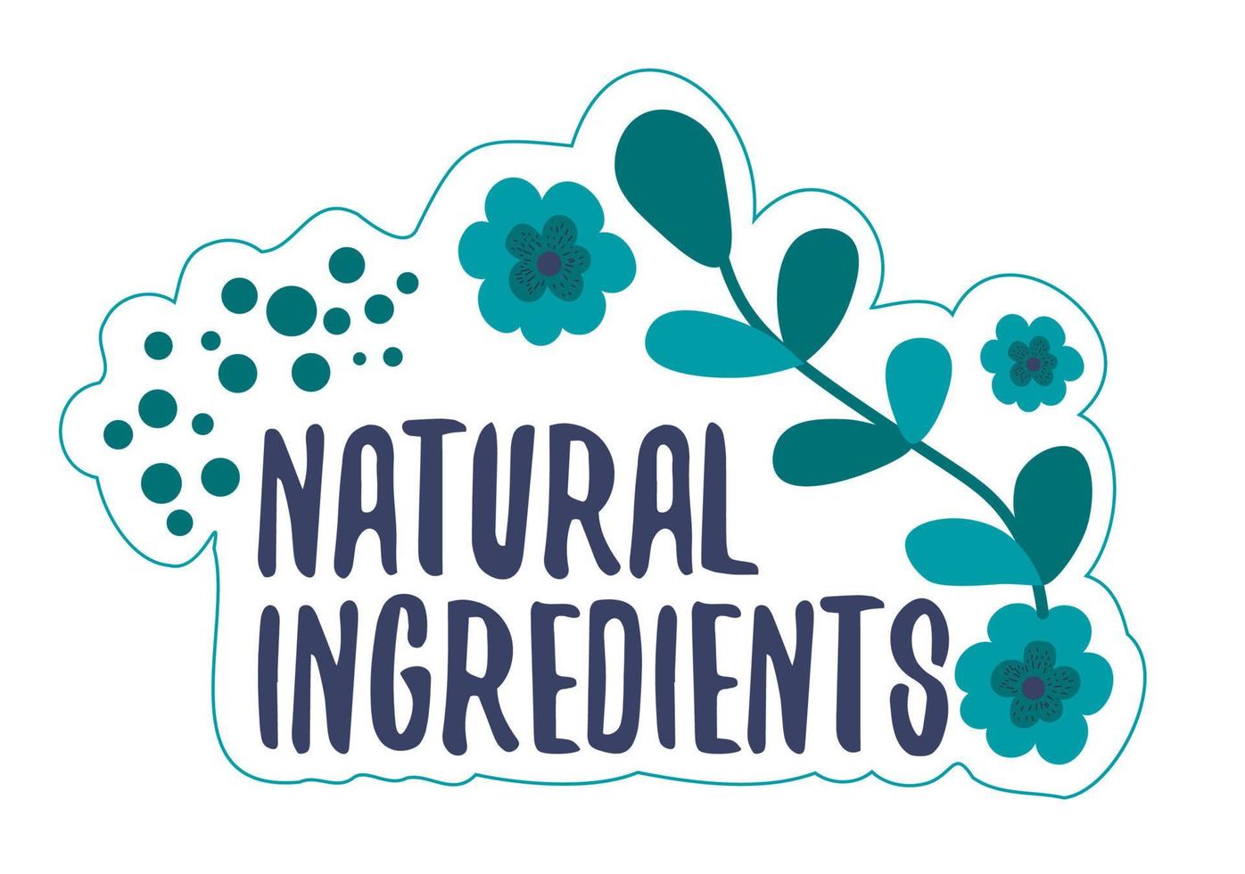 ingredientes naturales, etiqueta ecológica para el paquete del producto vector