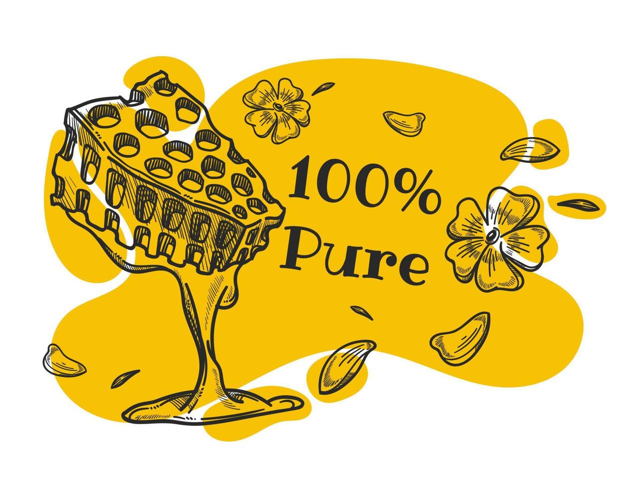 Pure and organic honey product, sweet product vector