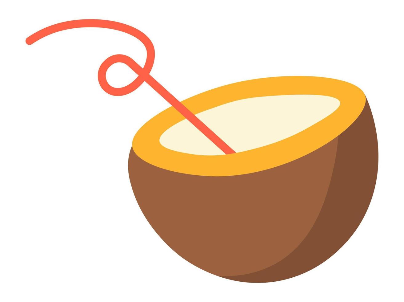 bebida de cóctel de coco con pajitas decorativas vector