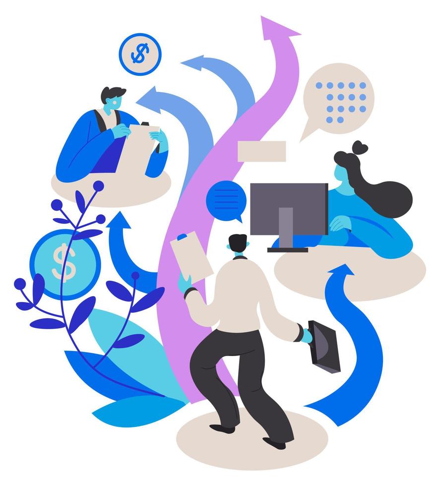Investment and financial business cooperation vector
